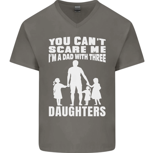 Dad with Three Daughters lustiges Vatertag Herren V-Ausschnitt Baumwolle T-Shirt - Bild 2 von 37