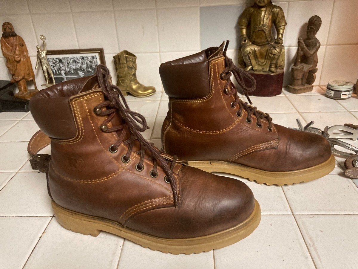 Red Wing 7.5 D Vintage BROWN LEATHER LACE UP WORK CHORE PACKER