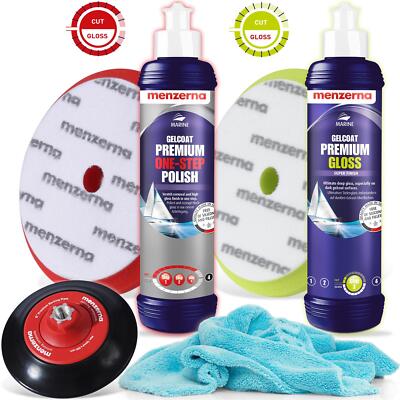 Bootspolitur ultra Glanz Set detailmate + Zubehör Set Menzerna Gelcoat Premium 