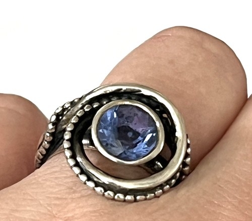 NWOT OR PAZ STERLING SILVER 925 PURPLE / BLUE FLUORITE RING SZ 5 ISRAEL PZ - 第 7/8 張圖片