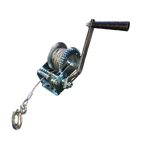 Seilwinde verzinkt 800 LBS 363 Kg mit Kurbel 200mm Jagd Boot Autotrailer HMParts - Bild 1 von 4