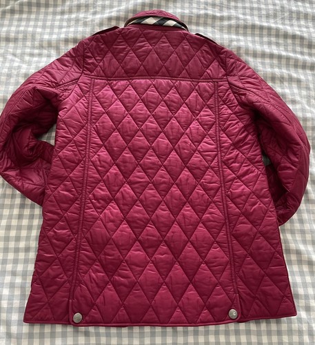 Burberry Diamond Quilted Ruby Red Jacket Girls Size 12 (or petite adult xxs/xs) - Picture 7 of 9