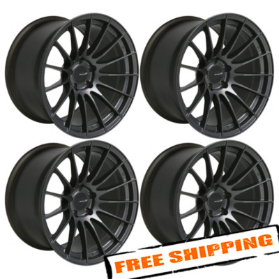 Enkei 484-895-6535GM Set of 4 18x9.5 5x114.3 35mm 75mm RS05RR Gunmetal Wheels