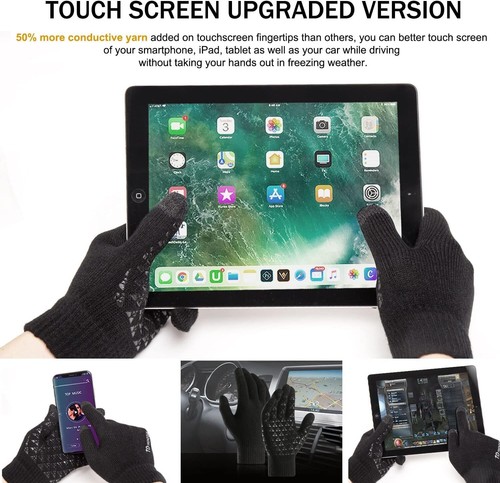 Winter Gloves for Men Women - Upgraded Touch Screen Cold Weather Thermal Warm Kn - Picture 2 of 11