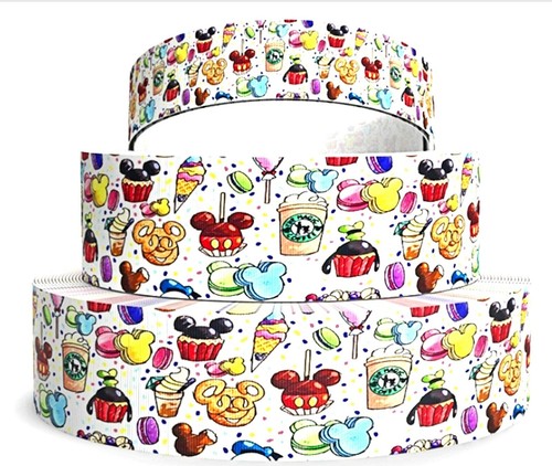 2 X METRES DISNEY CHARACTER RIBBON FOR HAIR CAKE CRAFT 25MM POLYESTER (A) - Picture 5 of 37