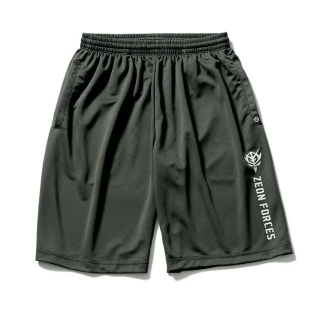 Zeon Mesh Shorts Mobile Suit Gundam STRICT-G collab green