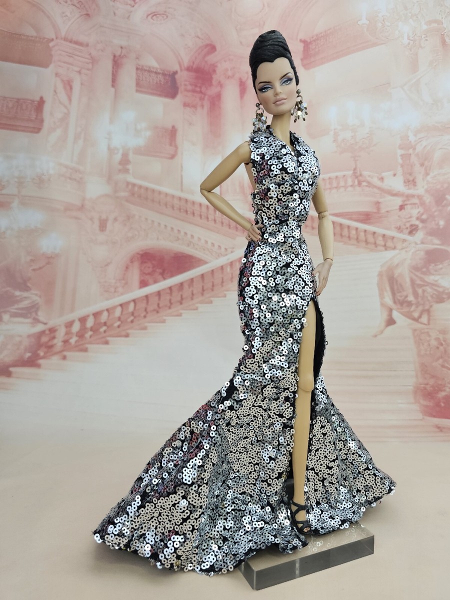 Eaki Sequins Evening Black Dress Outfit Gown Barbie Silkstone Fashion  Royalty FR | eBay