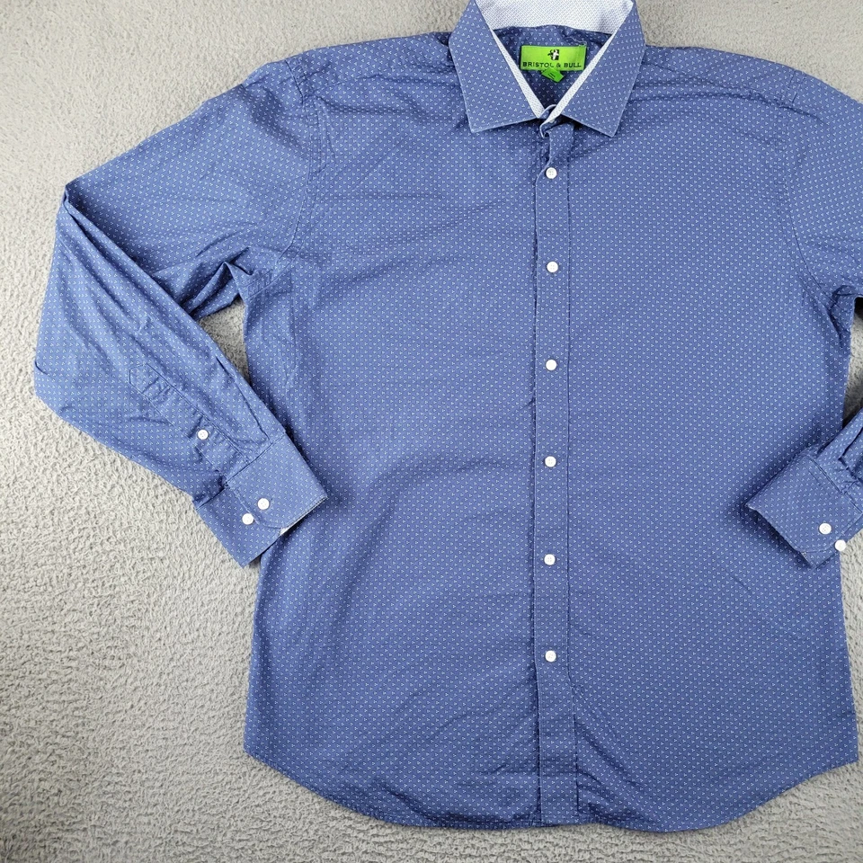 Bristol Bull Shirt Mens Large Blue Button Down Classiccore Western Regular Fit - Image 4 of 4
