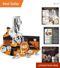 Ergonomic Snap Fastener Set - 40 Pcs with Easy Press Design & Magnetic Tool