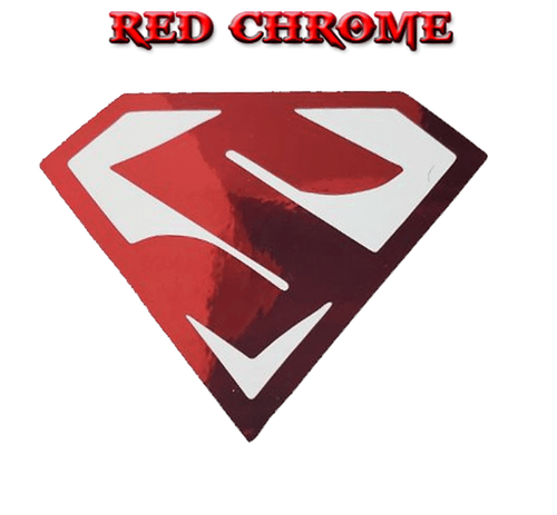 SUZUKI MAN SUPERMAN S DECAL STICKER COLORS or MIRROR, RED CHROME BLUE CHROME - Foto 9 di 13