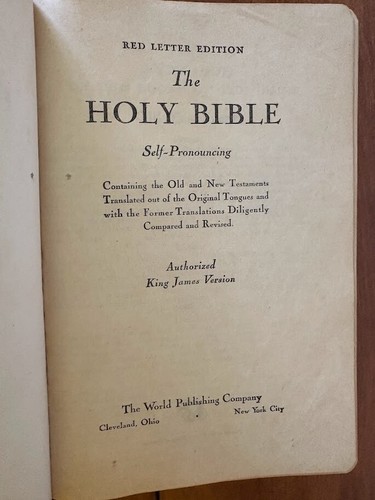 Holy Bible KJV Genuine Leather Red Letter w/ Wright's Bible Readers' Aids World - Picture 2 of 13