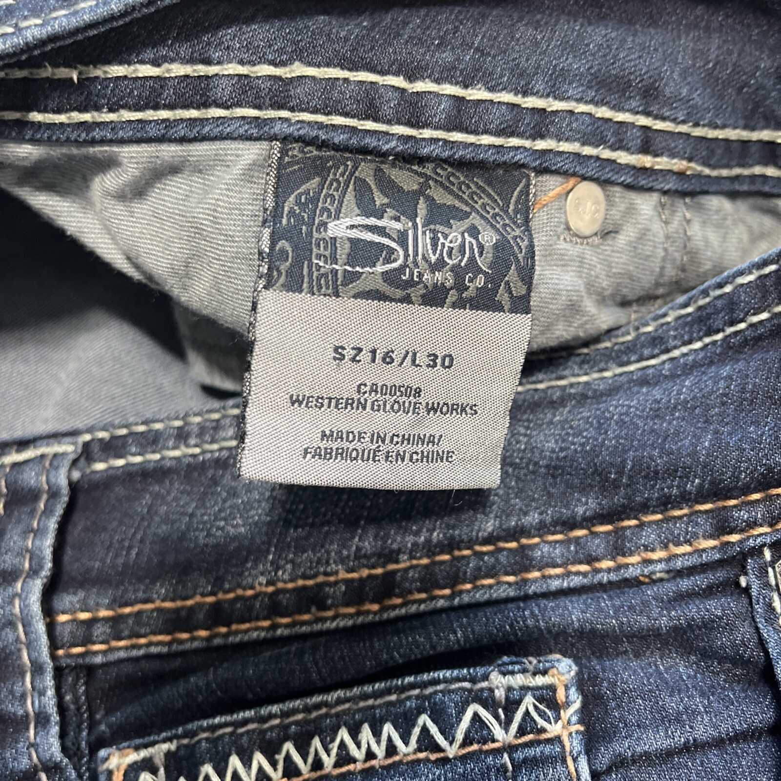 Silver Suki Surplus Women’s Jeans 16x30 (35x29) Flap Pocket Denim - View 6