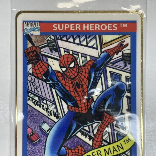 Marvel Comics Super Heroes Spider-Man Gold Metal Replica Impel Trading Card - Picture 2 of 6