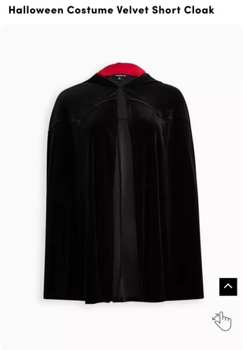 New Torrid Black And Red Short Velvet Cloak Halloween Costume 3X / 4X - Picture 7 of 8