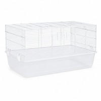 KäFig FüR Nagetiere (Meerschweinchen, Kaninchen), 80 Cm, Mit Tragegriffen, Weiß,