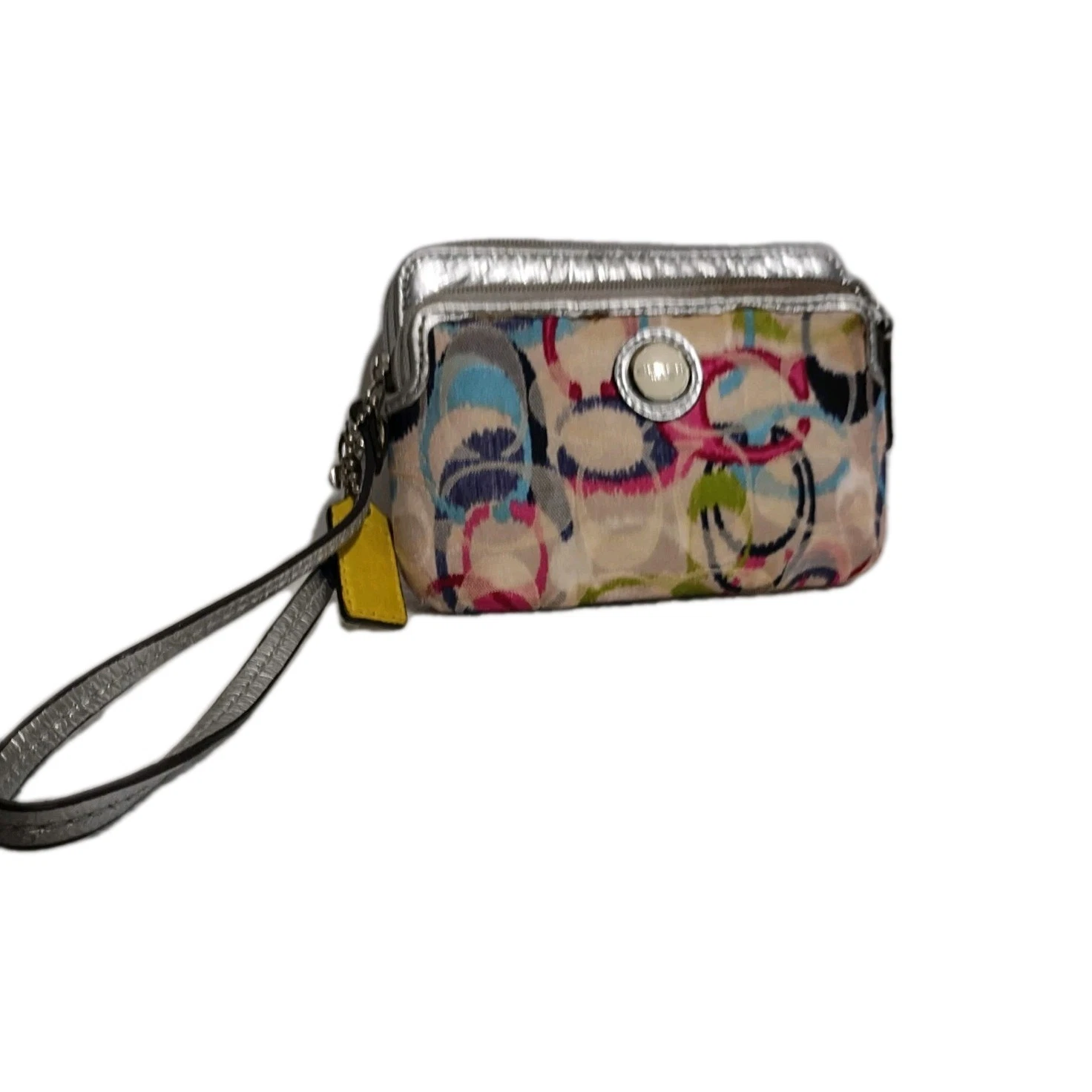 Coach Marsupio Donna da Polso con Zip Angolare Piccola Borsa Papavero Multicolore 6X4X2"