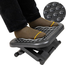 Reposapies Ergonomico Para Escritorio Oficina Altura Regulable Negro de Plastico
