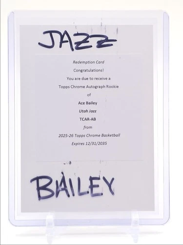 ACE BAILEY 2025-26 TOPPS CHROME ROOKIE AUTOGRAPH RC AUTO Q1977