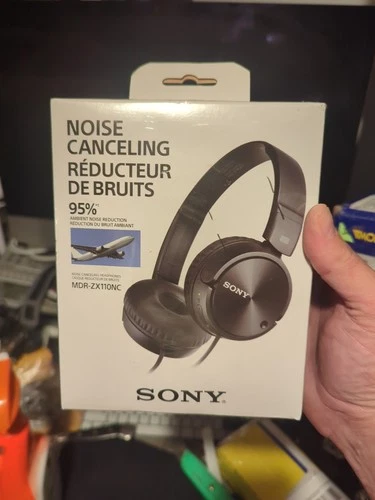 Sony Wired Noise Canceling Headphones Black MDR-ZX110NC
