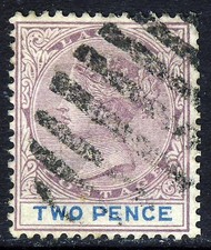 LAGOS NIGERIA QV 1887 2d. Dull Mauve & Blue Watermark Crown CA SG 30 VFU