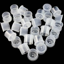 Tattoo Ink Caps Medium - 500PCS Disposable Plastic Tattoo Ink Cap with Base T...