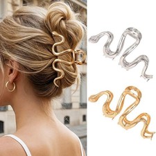 CAKURE Snake Claw Clip Gold Hair Clips Large Metal Gold,Silver