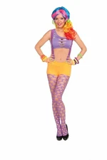 Club Candy Wide Fishnet Pantyhose Costume Hosiery Adult: Purple One Size
