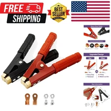 2PCS Battery Jumper Cable Clamps, Heavy Duty Pure Copper Alligator Clips Jump...