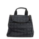 Chanel New Travel Line Nylon Jacquard Leather 2Way Bag Black A15958 Used F/S