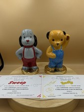 Camtraks Childhood Favourites by Wade - Sooty and Sweep Figurines Gold Rare