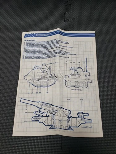 1989 GI Joe Thunderclap Instructions Blueprints Original 40234100 Vintage