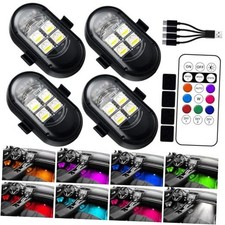 Upgraded 4LEDs Wireless Led Lights for Car with Remote Control, High 4pcs