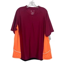 Xersion Cycling Jersey Bike Shirt Womens 2X Red Orange New Quick Dri