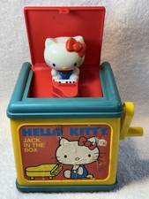 VTG Sanrio HELLO KITTY MUSICAL JACK IN THE BOX Child Guidance CBS TOY 1983-WORKS