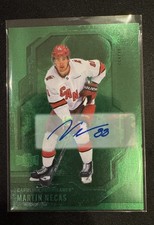 2024-25 UD Skybox Metal Universe Green Auto /10 Martin Necas Carolina Hurricanes