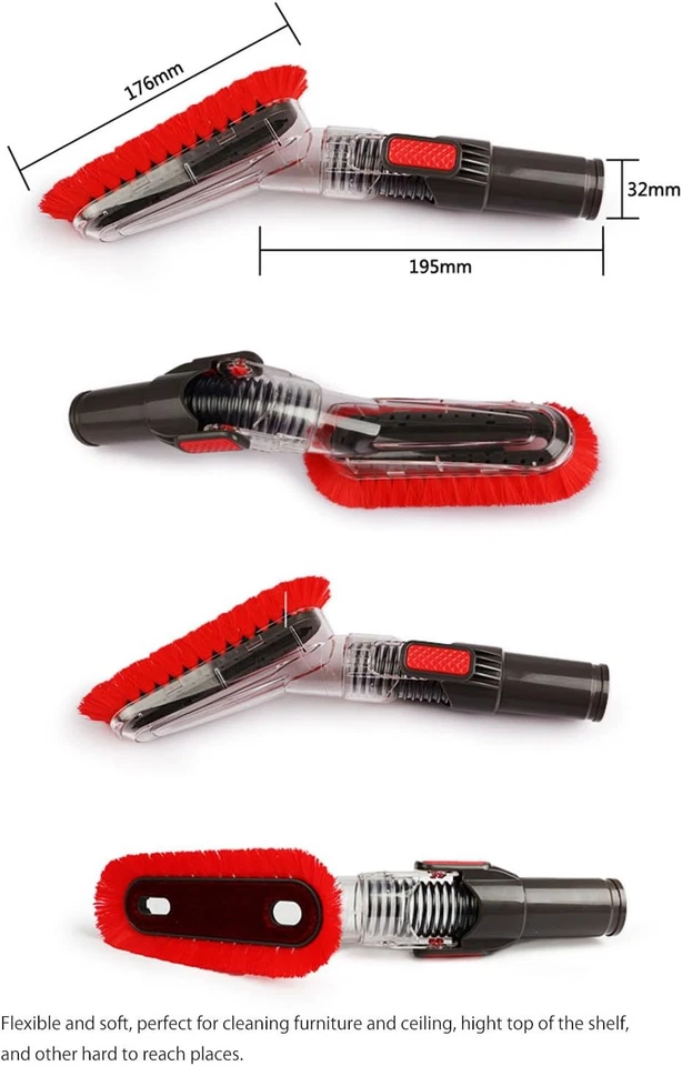 Acessórios a vácuo kit de limpeza escova a vácuo bico ferramenta fenda - Imagem 4 de 4