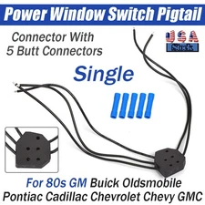 Power Window Switch Pigtail 5-Way Connector Plug Wire Kit For 80's GM C10 Monte