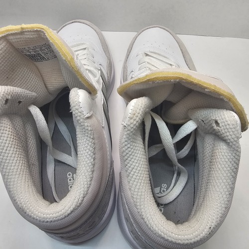 Adidas Aros Zapatos 3.0 Medianos Para Hombre Talla 7.5 Tenis de Baloncesto Blanco Gris Raro - Imagen 8 de 9