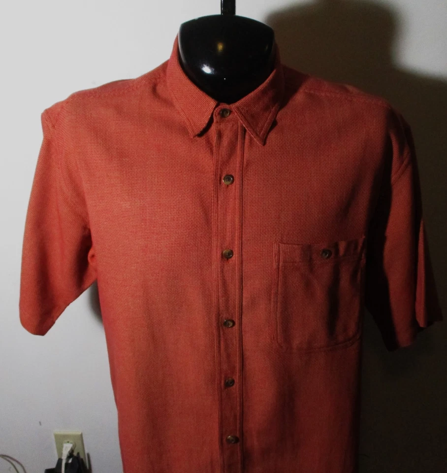 ORVIS Rust Heavy Fabric Short Sleeve Shirt Men's Size L - Image 2 of 4
