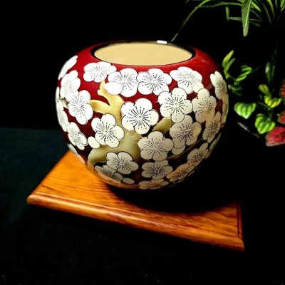 Cloisonne Emaille Kokusui Cloisonne Pflaume gefüllt Vase Blumenvase UNBENUTZT