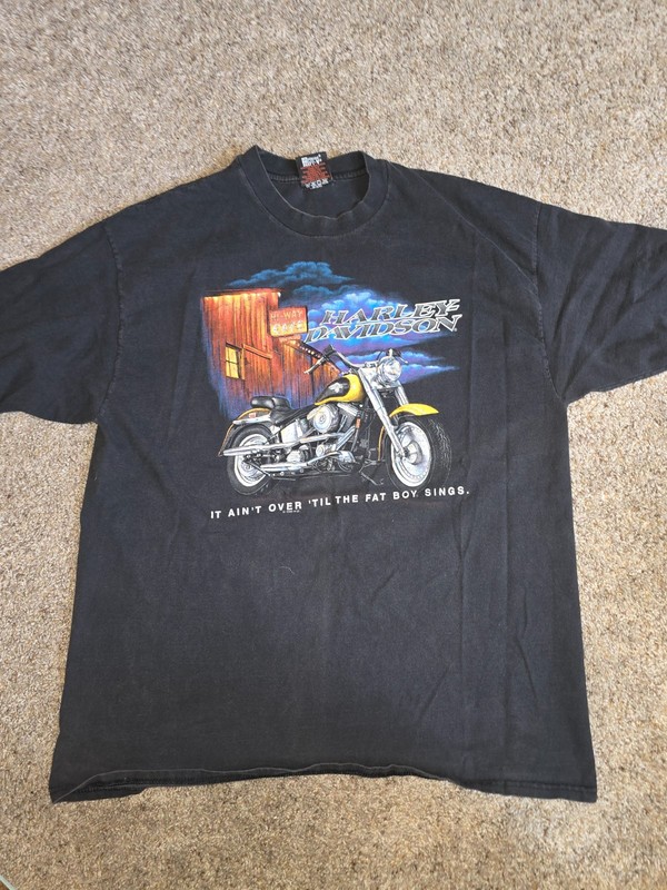 VTG Harley Davidson Shirt Mens XXL Black 1996 It Ain't Over Fat Boy Pearson's FL