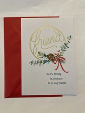 Merry Christmas To My Friend You’re A Blessing 5"x7" Hallmark Greeting Card