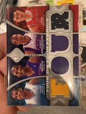 RARE Kobe Lebron Wade Yao Garnett Howard Game Used 4 on 4 Fabric Jersey /99 VG