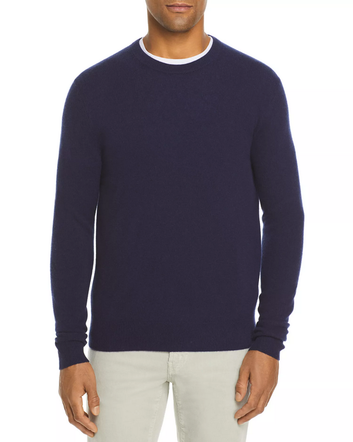 The Men's Store at Bloomingdale's Cashmere Crewneck Sweater Navy Blue XXL