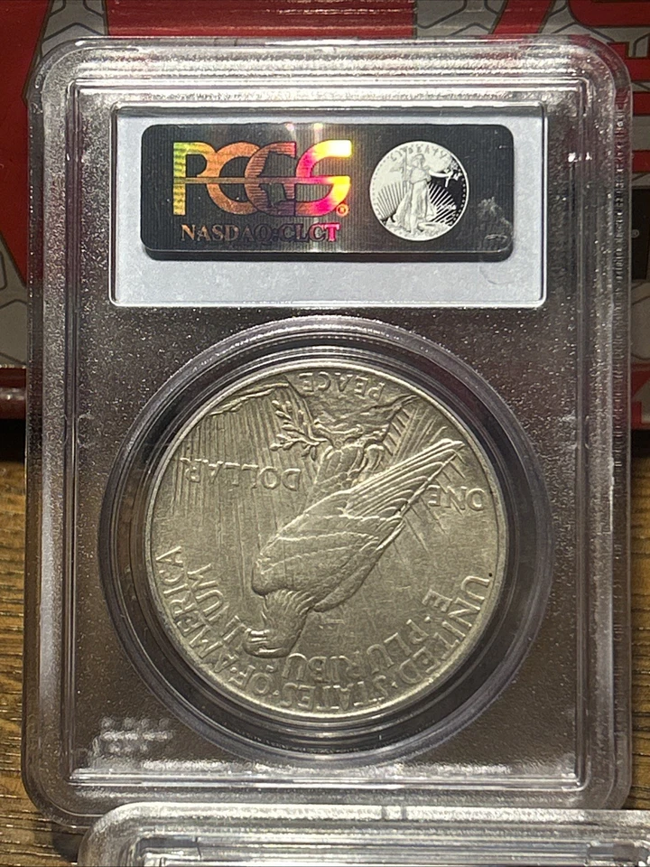 1921 Peace Silver PCGS AU50 Problem Free High Relief Key Date One Year Type Coin - Image 2 of 2