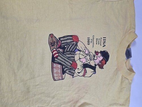 Vintage 1989 iisa Annual Trade Show Clown T Shirt Yellow Oneida Medium - Picture 4 of 5