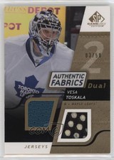 2008-09 SP Game Used Edition Authentic Fabrics Dual Gold /50 Vesa Toskala 4f5