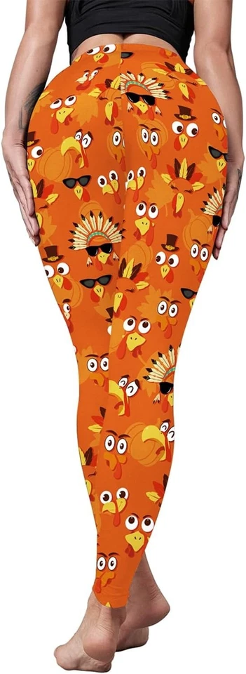 Divertidos Leggings Pavo Acción de Gracias para Mujer Otoño Yoga Pantalones Cintura Alta Elásticos Foto 2 de 4