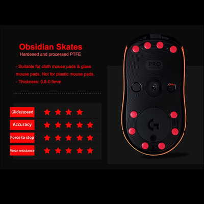 X-Raypad Jade Speed Mouse Skates Serie 2 Sets (Obsidian)