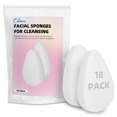 (18-Pack)  Gentle Spongelle Facial Sponges for Cleansing, Face Scrubber Exfoliat